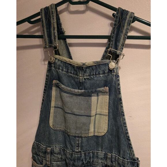 Free People Patchwork Denim Overalls Sz Xsmall - Picture 5 of 8
